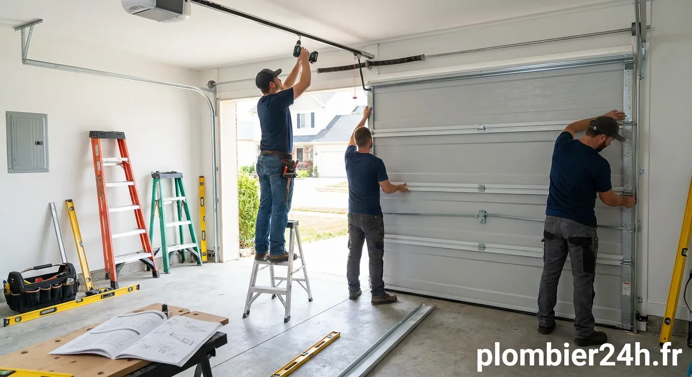 Installation professionnelle d'une porte de garage sectionnelle
