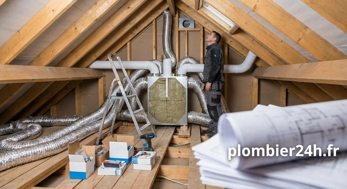 Système complet d'installation VMC double flux avec échangeur thermique